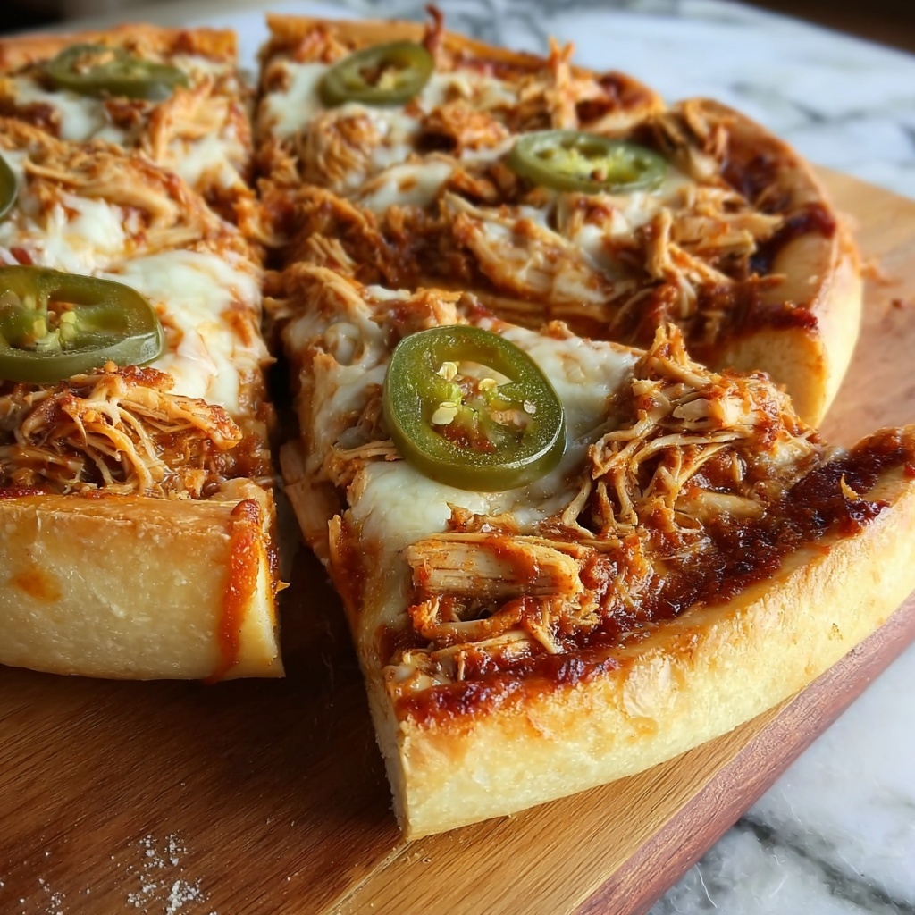 Spicy Chicken and Pickled Jalapeño Pizza Recipe - Recipe Image