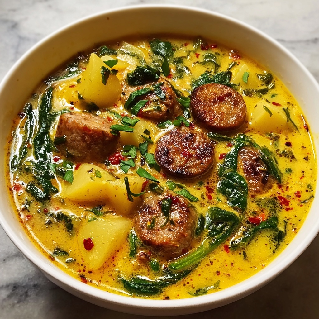 Creamy Sausage and Potato Soup Recipe - Recipe Image