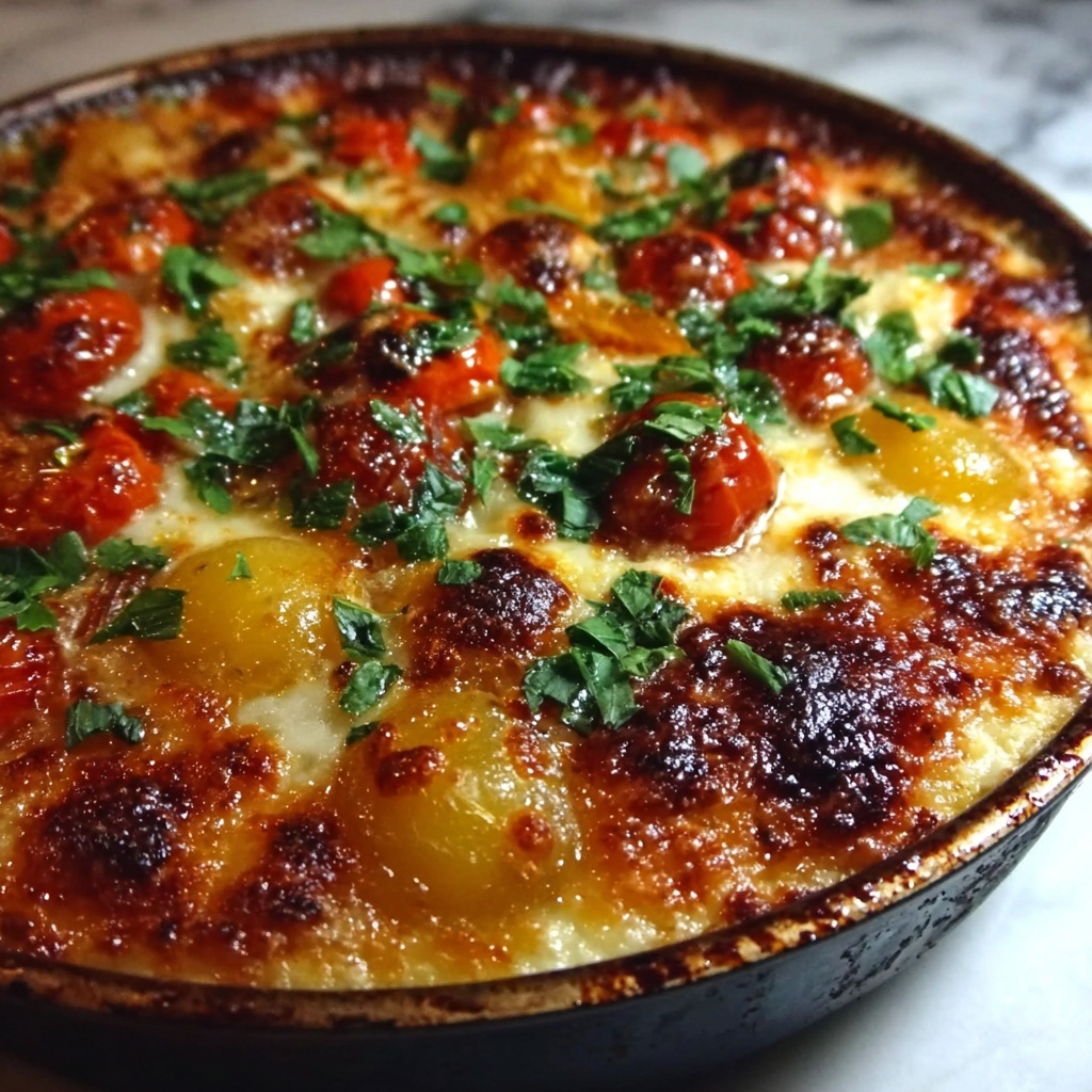 Gnocchi Tomato Bake with Fresh Basil and Melty Cheese Recipe - Recipe Image