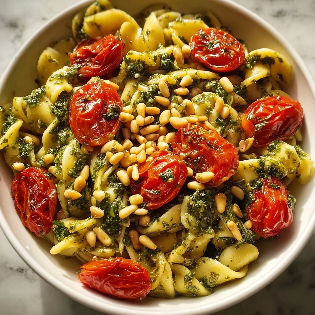 Pesto Pasta with Roasted Tomatoes Recipe - Recipe Image