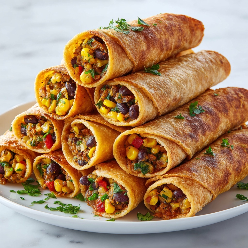 Easy Vegan Taquitos: 5 Steps to Crispy Perfection Recipe - Recipe Image