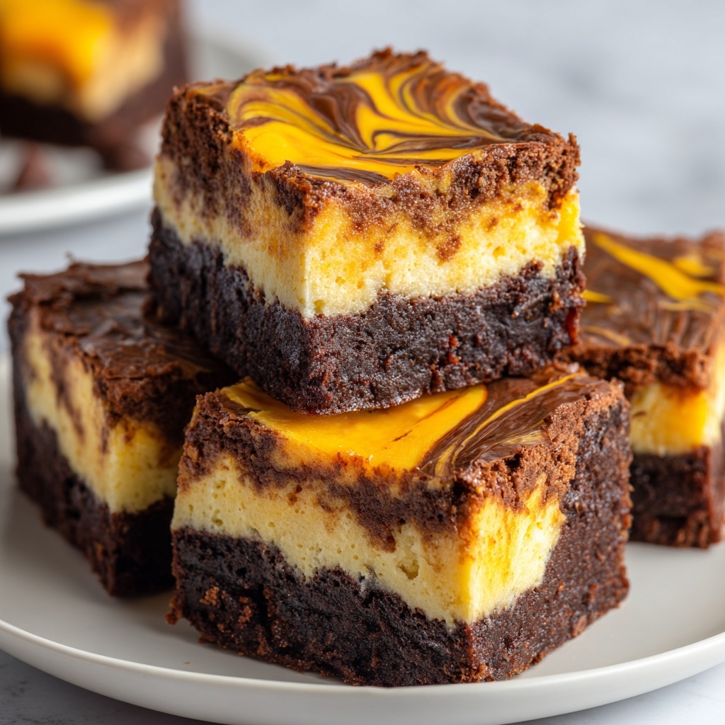 Halloween Swirl Cream Cheese Brownies Recipe - Recipe Image