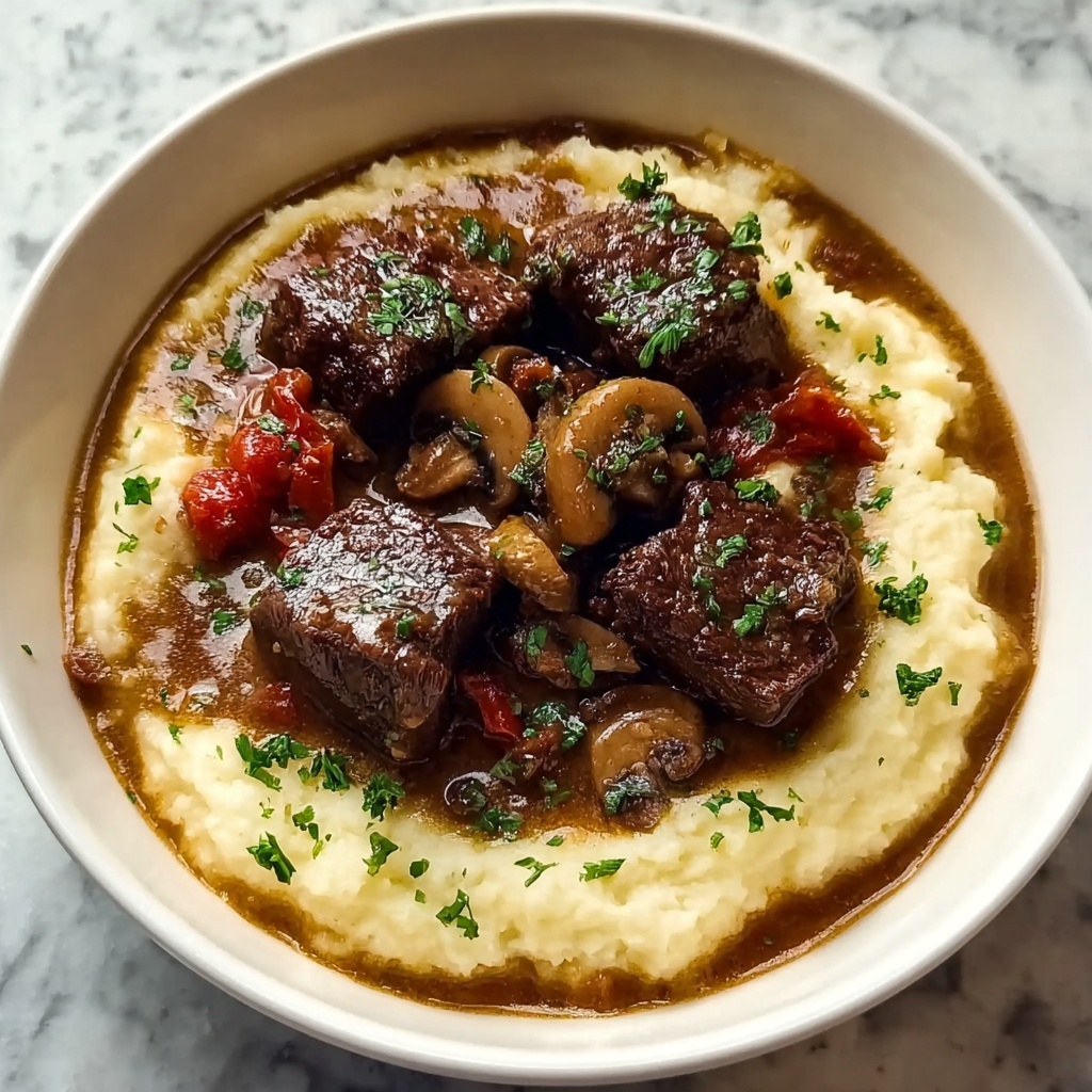 Comforting Beef Tips with Mushroom Gravy: 7 Heartwarming Steps Recipe - Recipe Image