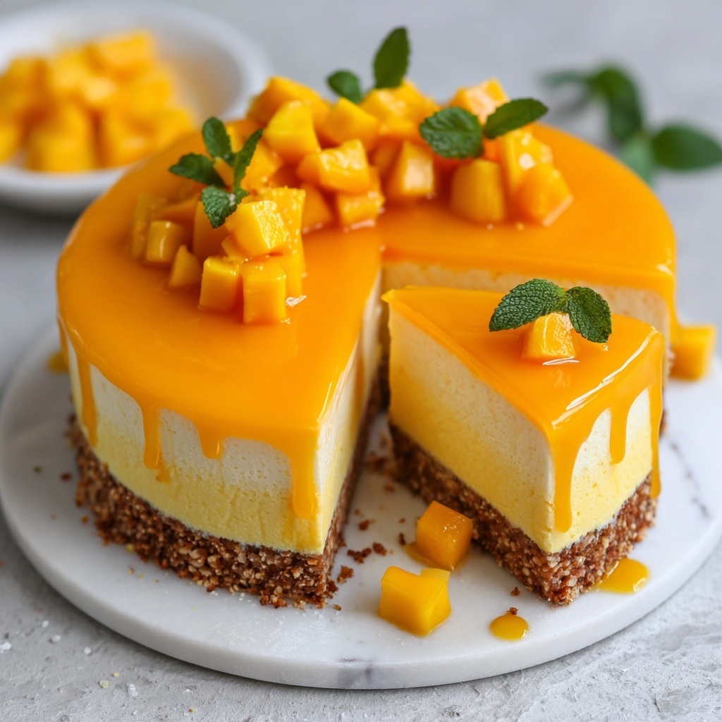 Vegan Mango Cake with Mango Glaze Recipe - Recipe Image