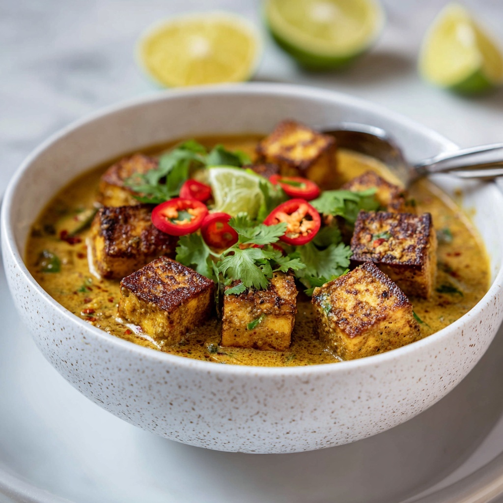 Crispy Lemongrass Tofu in Creamy Coconut Curry Recipe - Recipe Image