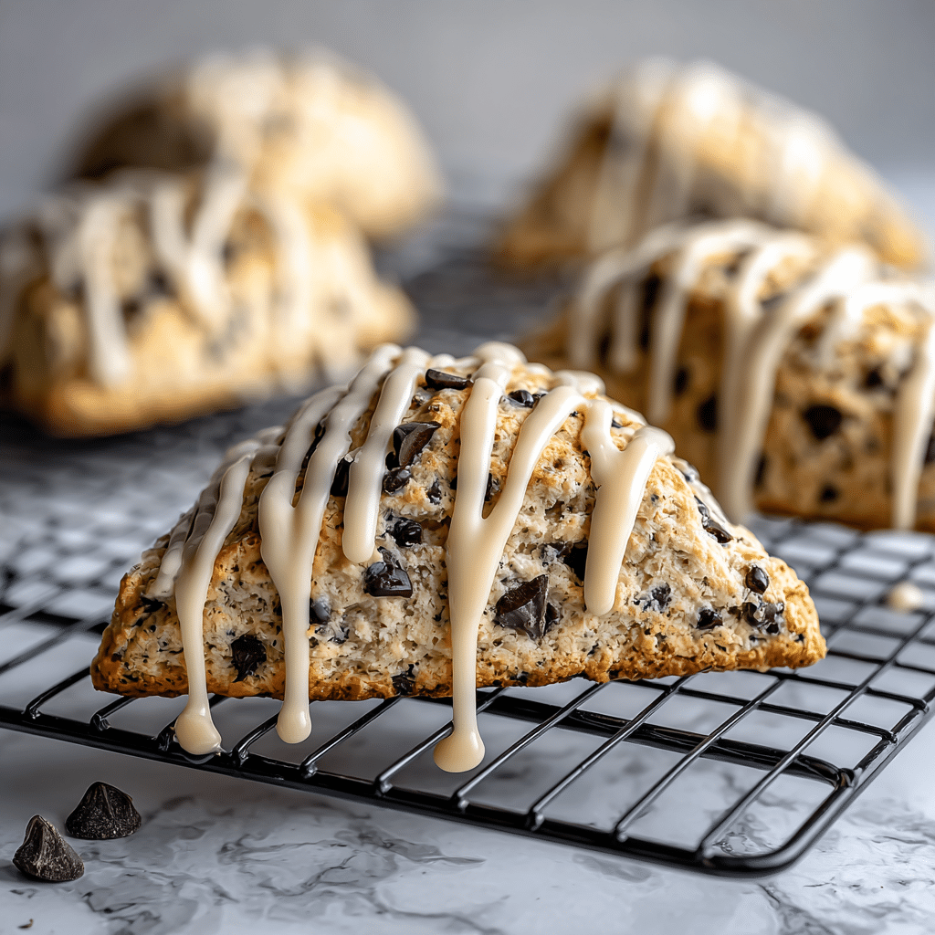 Banana Chocolate Chip Scones with Cinnamon Icing Recipe - Recipe Image