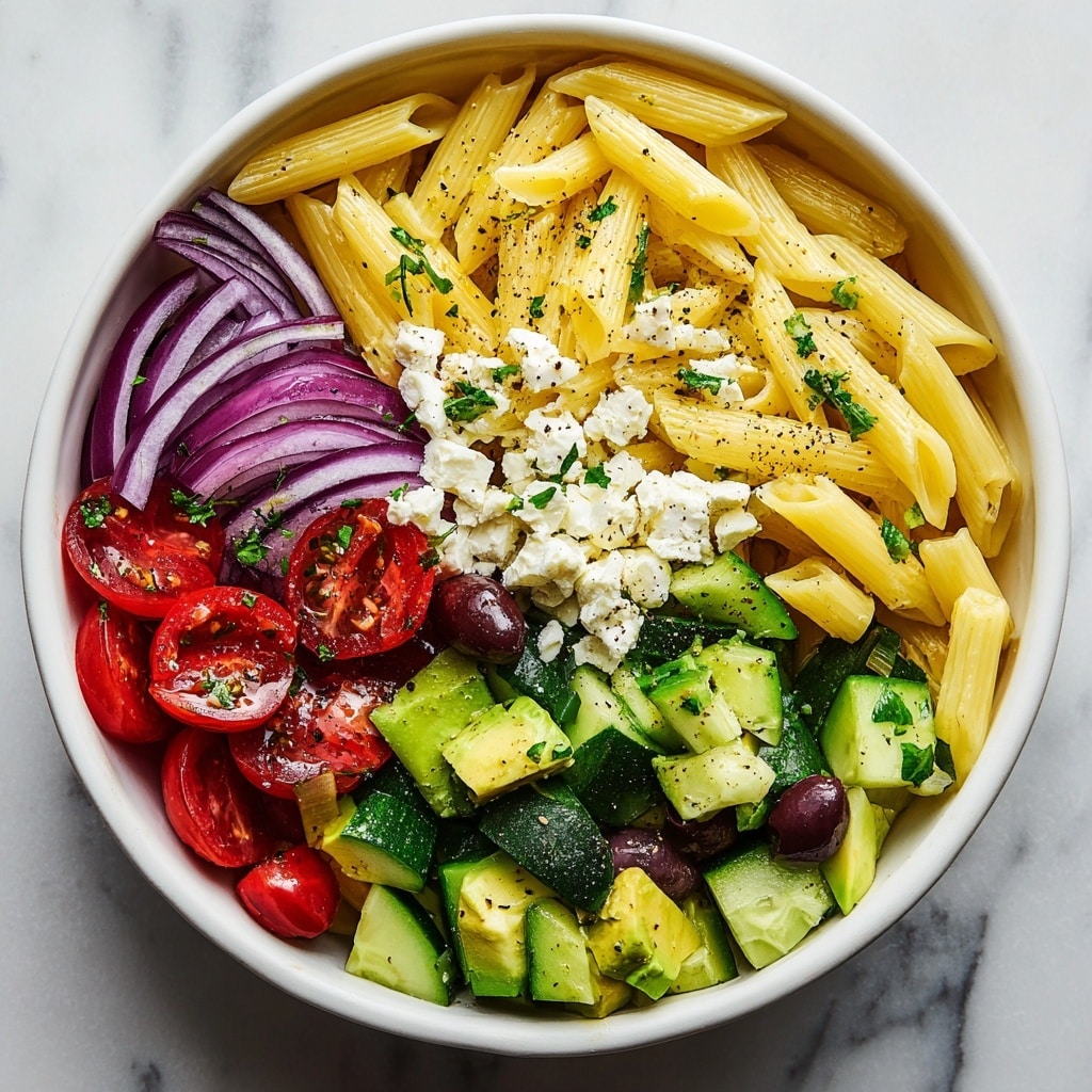 Lemon Herb Mediterranean Pasta Salad Recipe - Recipe Image