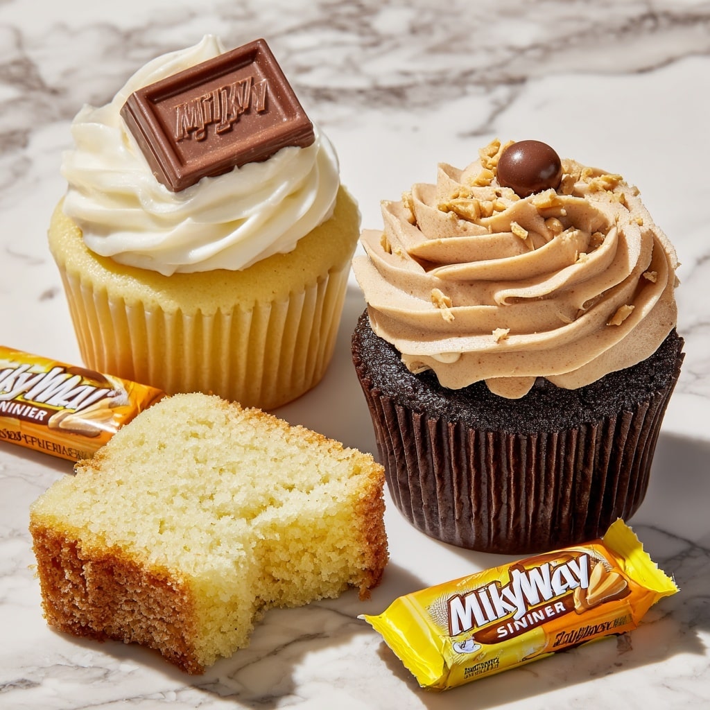 Candy Bar Cupcakes with Quick and Delicious Buttercream Frosting Recipe - Recipe Image