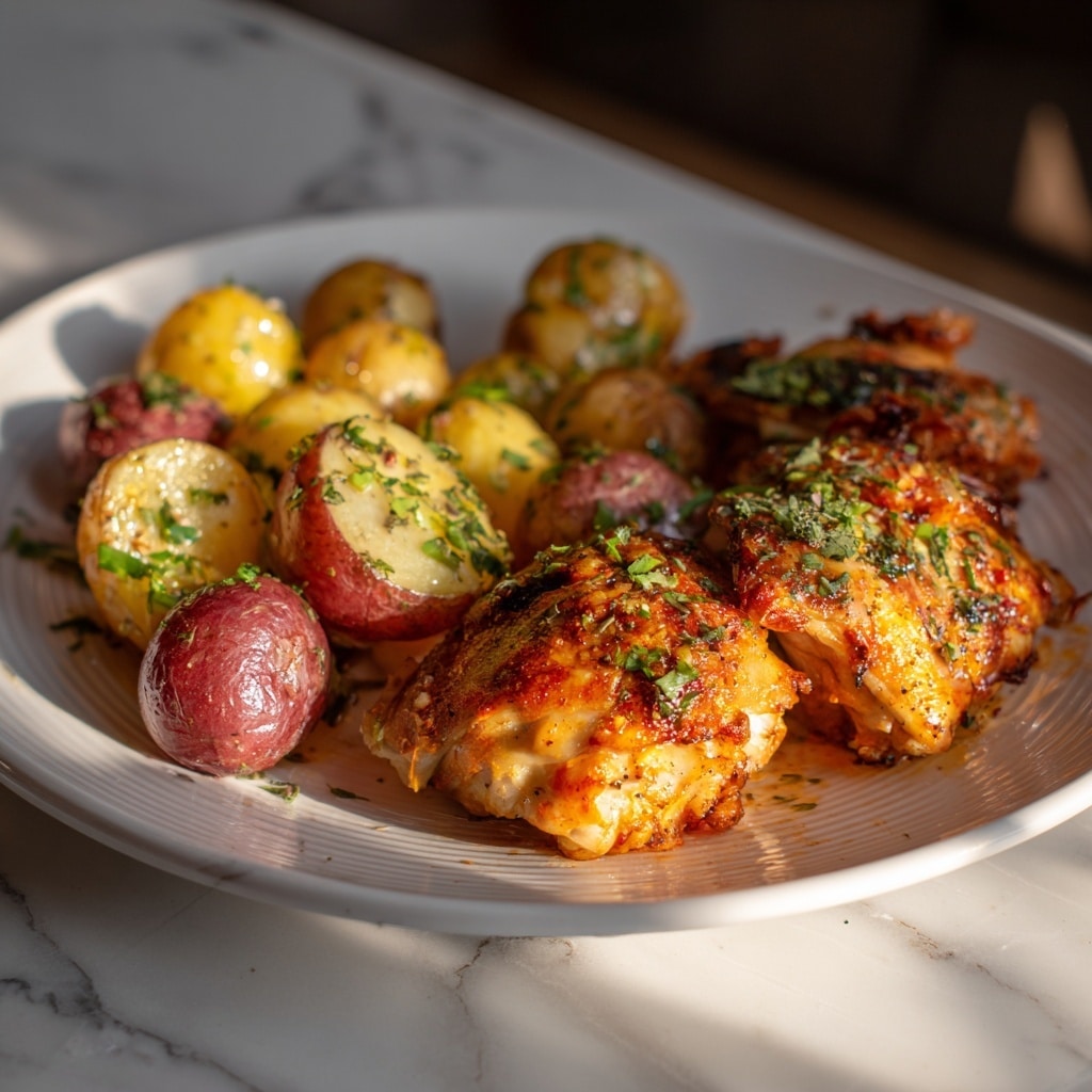 Garlic Parmesan Chicken and Potatoes Recipe - Recipe Image