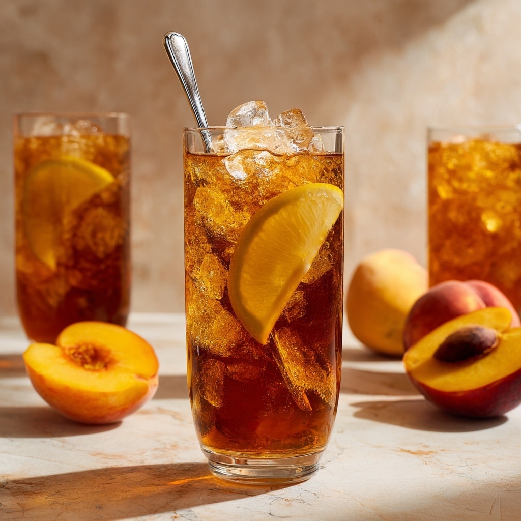 Easy Peach Iced Tea Recipe - Recipe Image