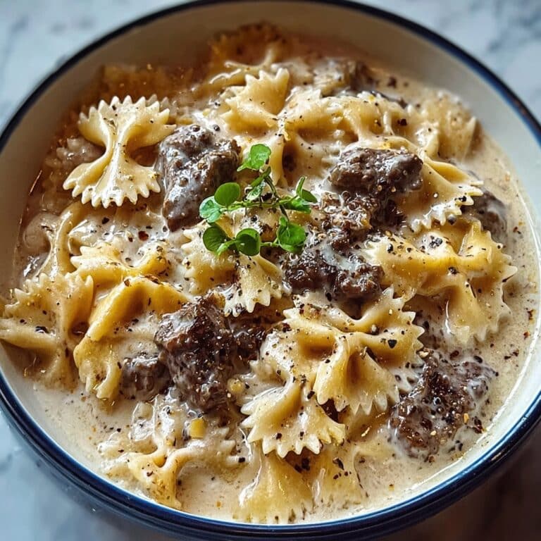 Creamy Beef and Bowtie Pasta Recipe