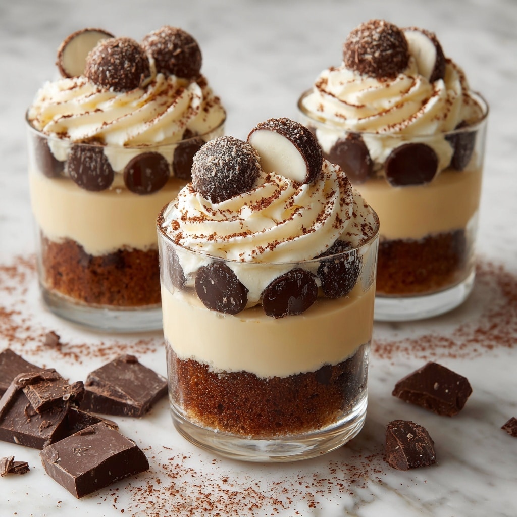 Irresistible No-Bake Tiramisu Cups with Chocolate and Ferrero Rocher Recipe - Recipe Image