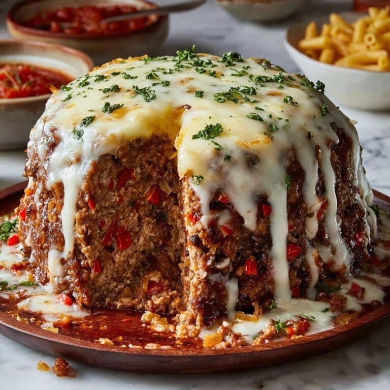 Classic Italian Meatloaf with Mozzarella and Marinara Recipe