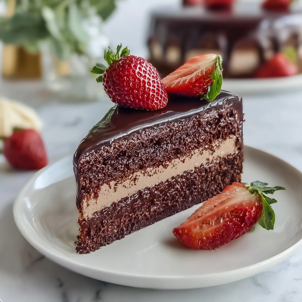 Strawberry Chocolate Cake with Fresh Strawberry Jam and Cream Cheese Frosting Recipe