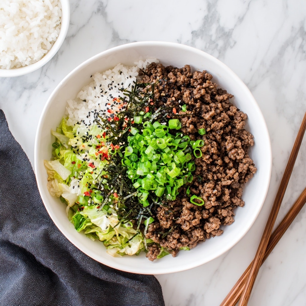 Ground Beef and Cabbage Stir Fry with Brown Rice Recipe - Recipe Image