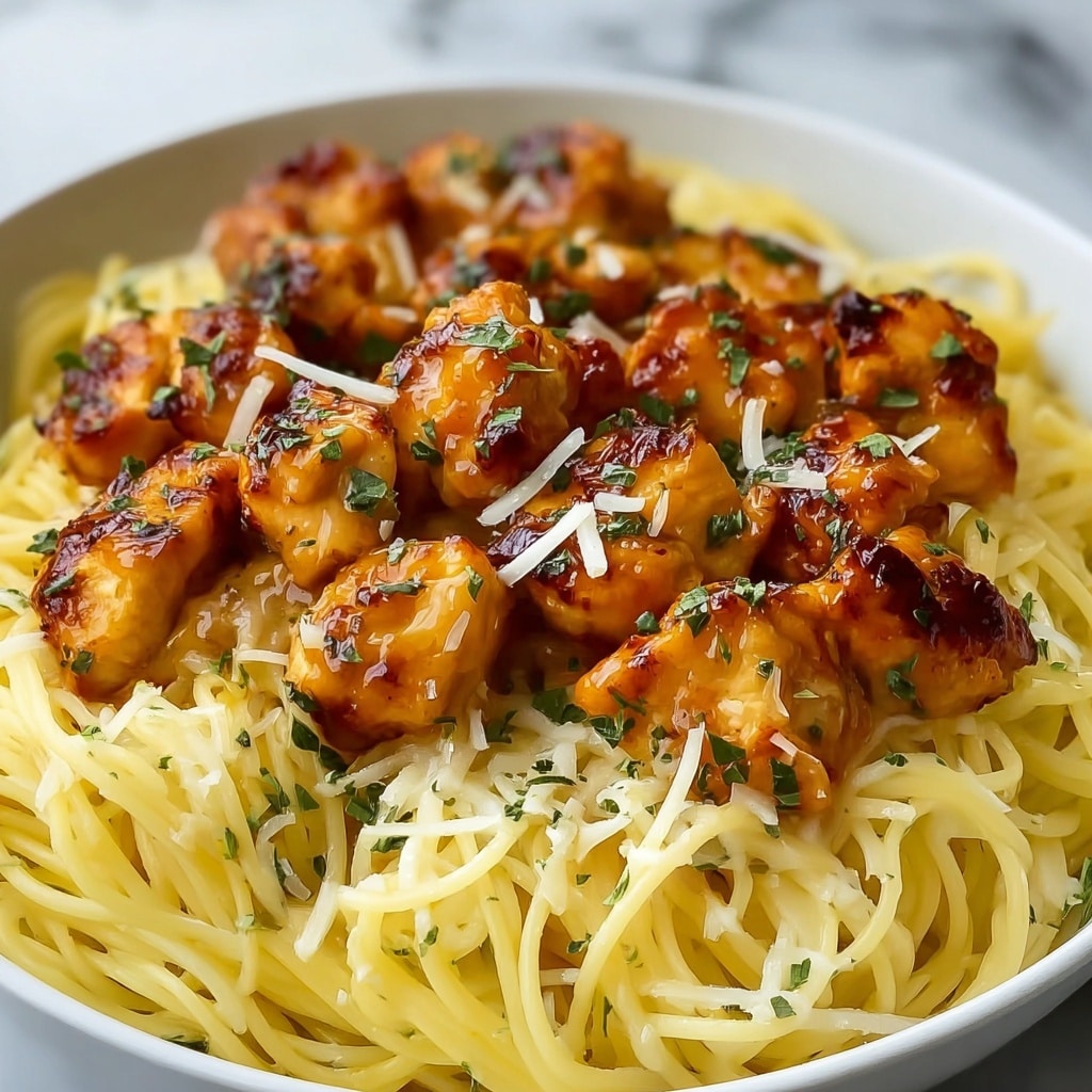 Garlic Butter Chicken Bites with Creamy Parmesan Pasta Recipe