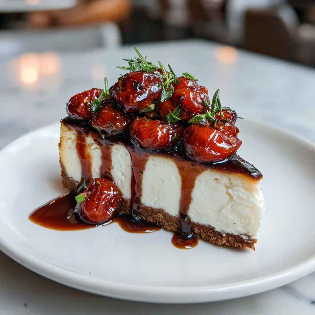 Savory Cheesecake with Roasted Tomato Jam & Parmesan Crust Recipe - Recipe Image