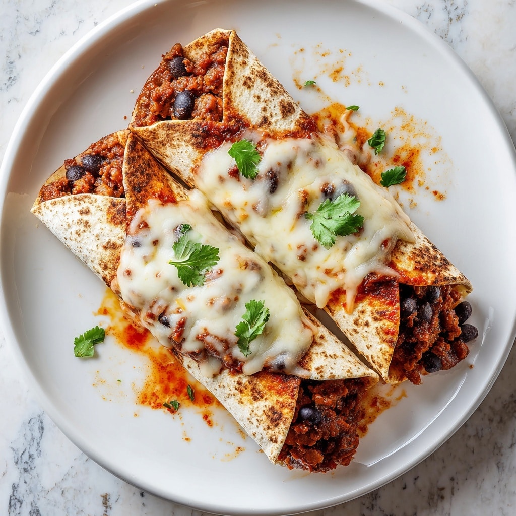 Beef Enchiladas with Spicy Enchilada Sauce and Melty Cheese Recipe - Recipe Image