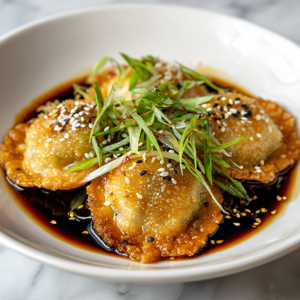 Chile Relleno Wontons with Jalapeño Soy Dipping Sauce Recipe - Recipe Image