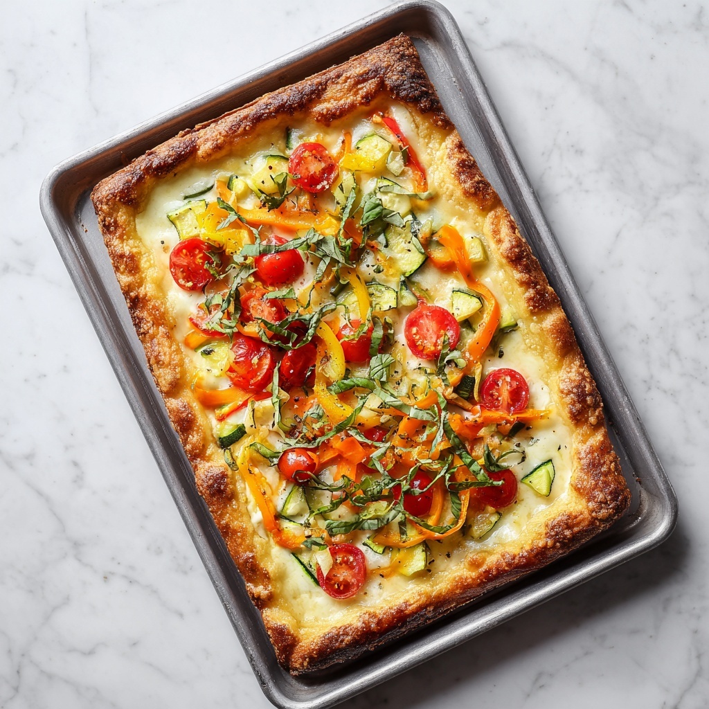 Vegetable Pizza with Cream Cheese Ranch Spread and Fresh Vegetables Recipe - Recipe Image