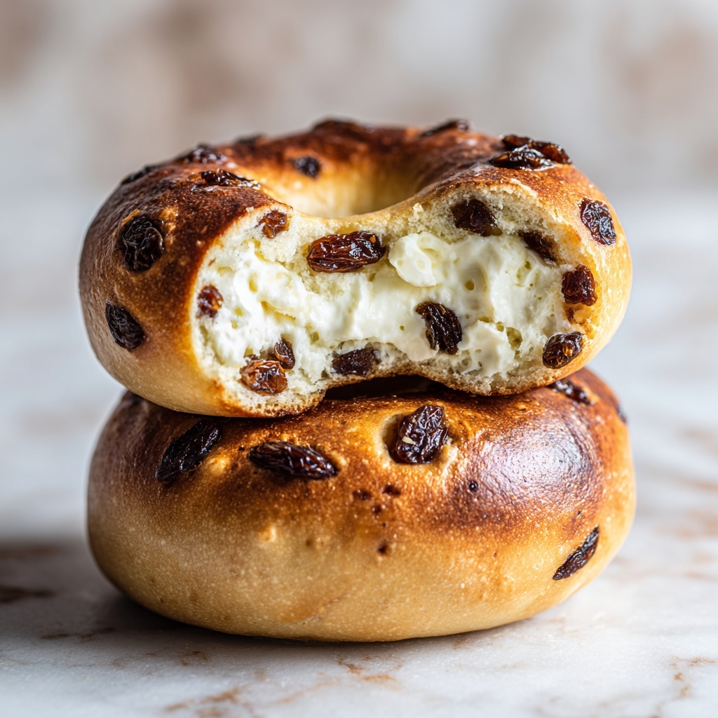 Homemade Cinnamon Raisin Bagels Recipe - Recipe Image