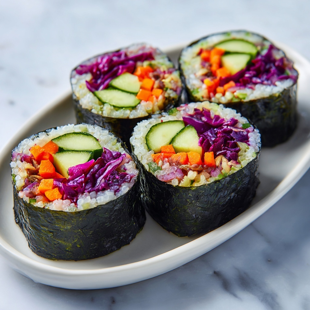 Stuffed Cucumber Veggie Sushi Recipe - Recipe Image
