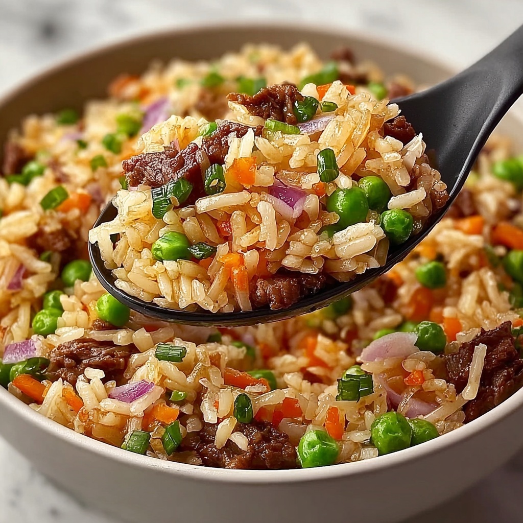 Onion Beef Fried Rice Recipe - Recipe Image