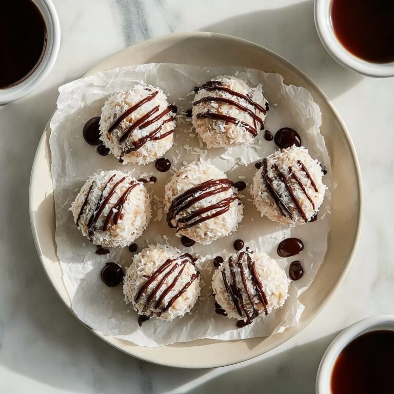 No Bake Coconut Cookie Balls with Chocolate Centers Recipe