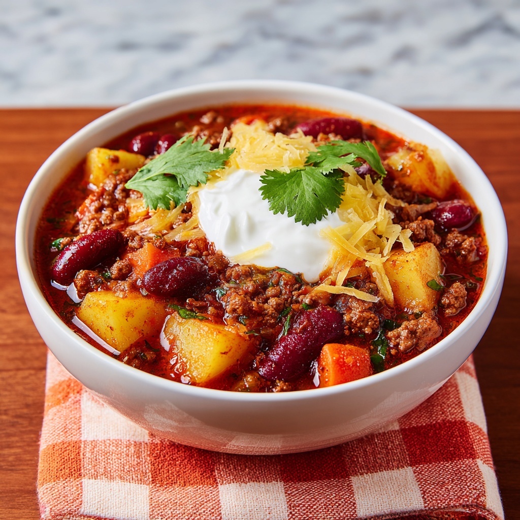Three-Bean Sweet Potato Chili Recipe - Recipe Image
