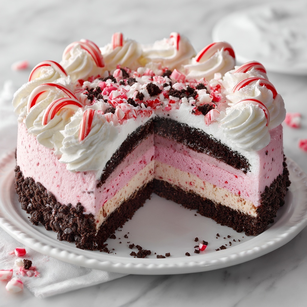 Ultimate Festive Peppermint Ice Cream Cake Recipe - Recipe Image