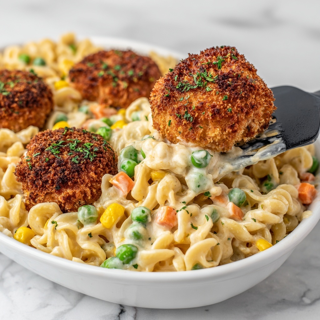 Chicken Noodle Bake with Ranch Seasoned Chicken and Crispy Cornflake Topping Recipe - Recipe Image