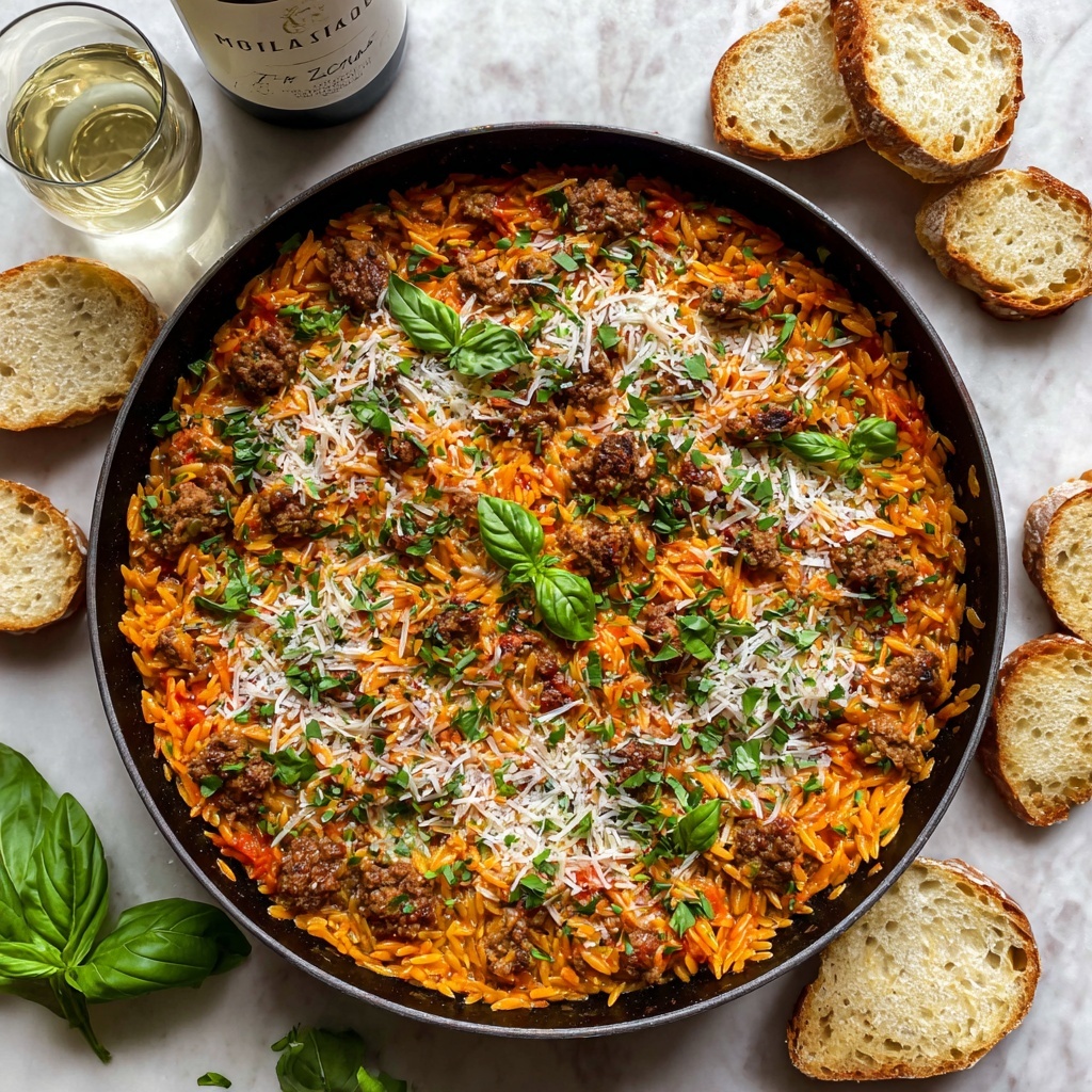 Ground Beef and Orzo Skillet Dinner Recipe - Recipe Image
