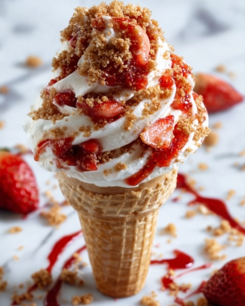 Strawberry Crunch Cheesecake Cones Recipe - Recipe Image
