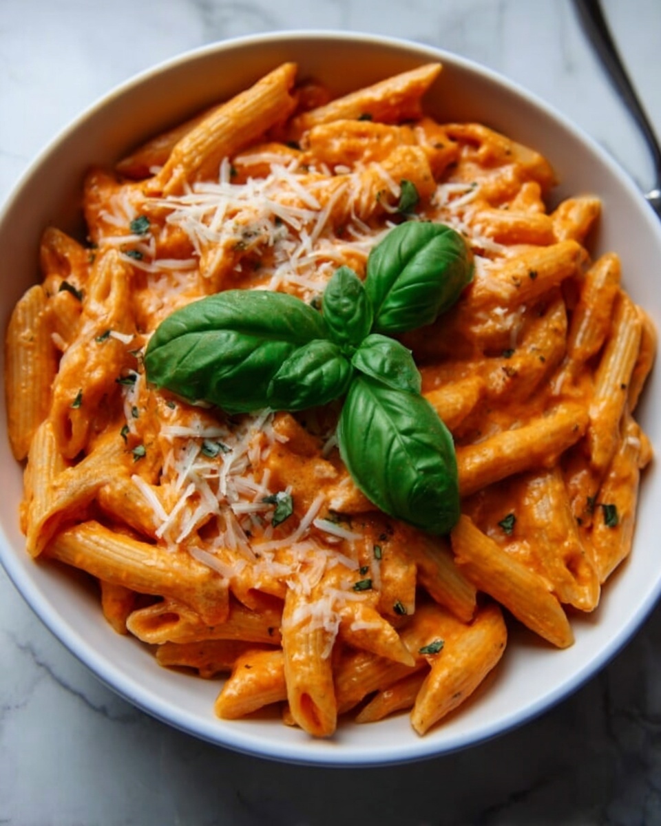 Creamy Tomato and Basil Penne Pasta Recipe - Recipe Image