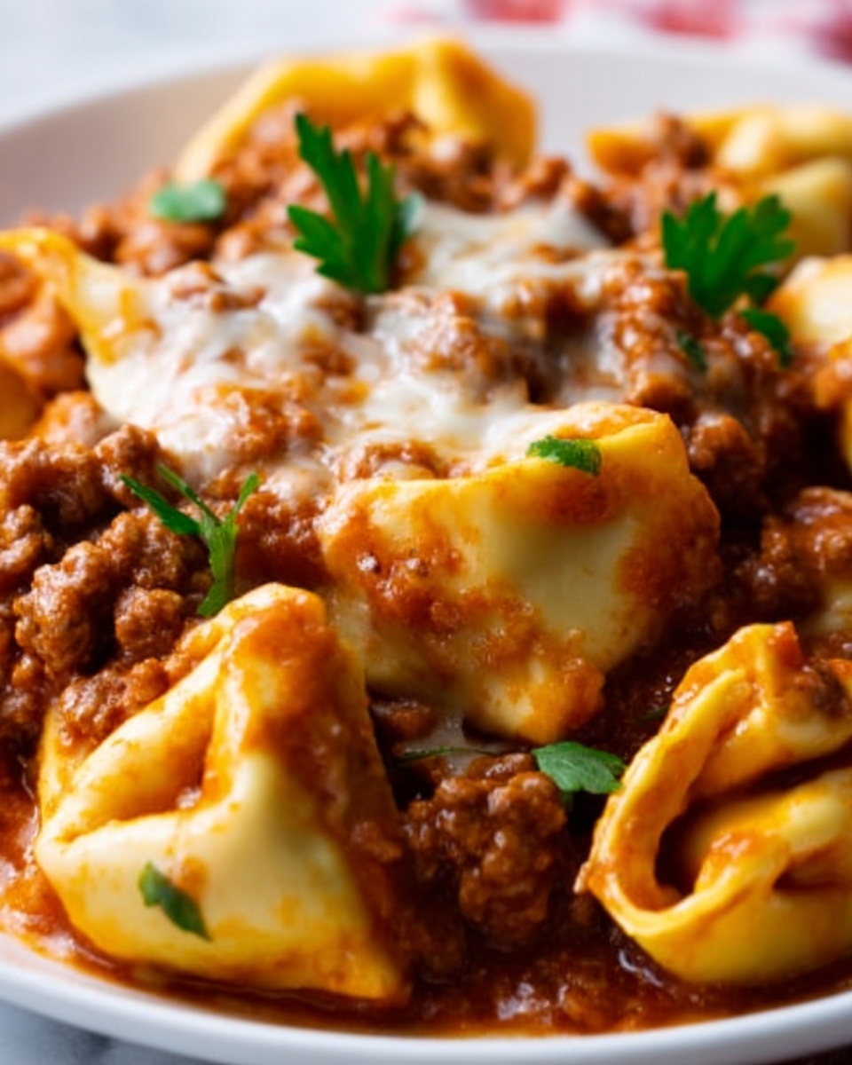 Cheesy Beef Tortellini Enchilada Casserole Recipe - Recipe Image