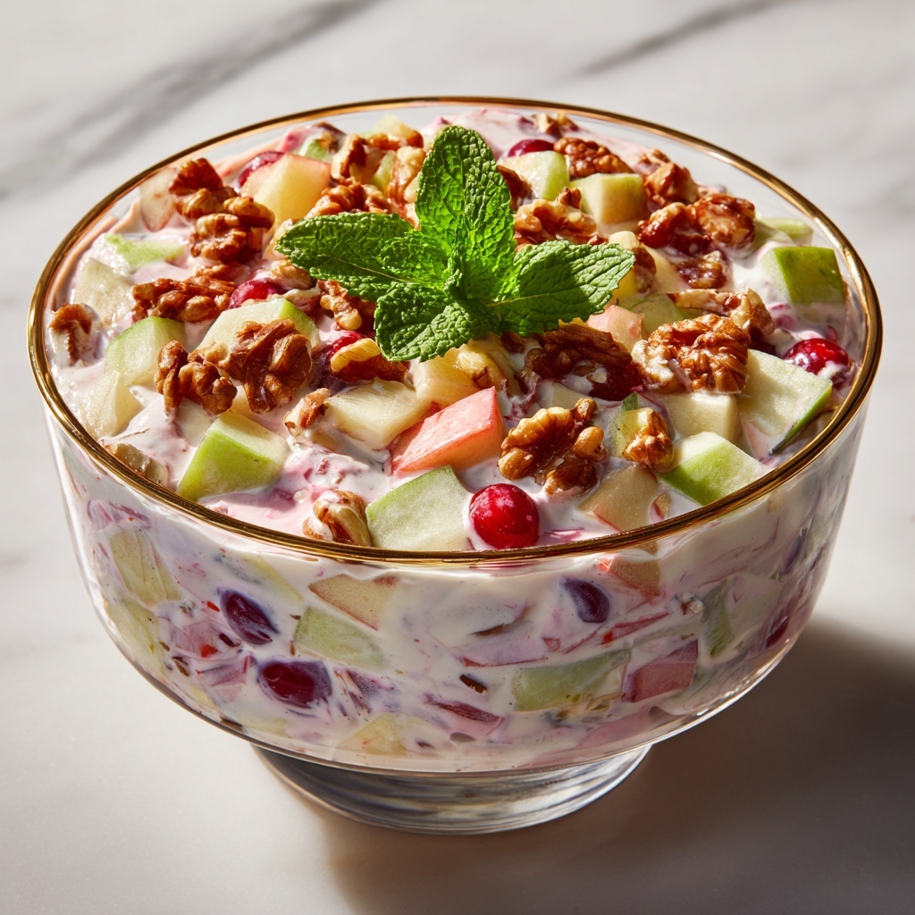 Sweet Cranberry Salad with Pineapple, Marshmallows, and Walnuts Recipe - Recipe Image