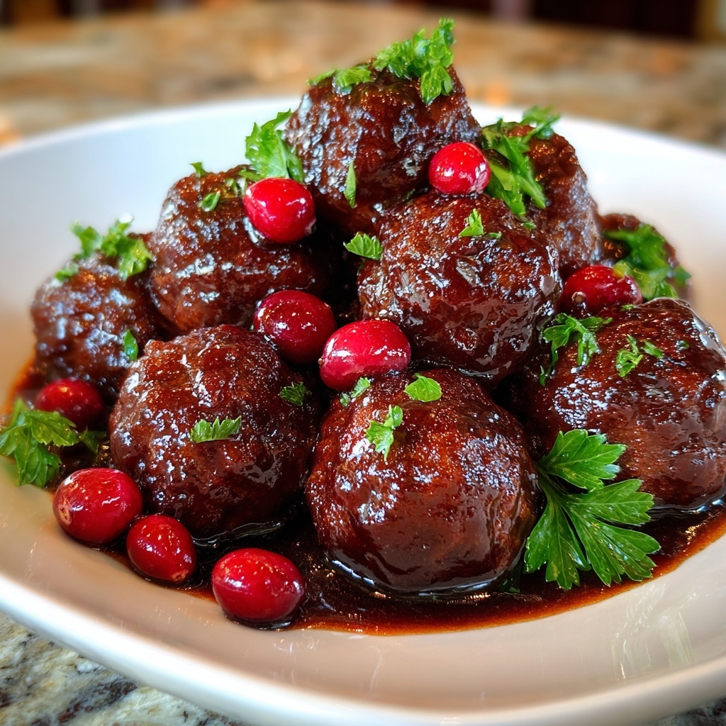 Cranberry BBQ Mini Meatball Skewers Recipe - Recipe Image