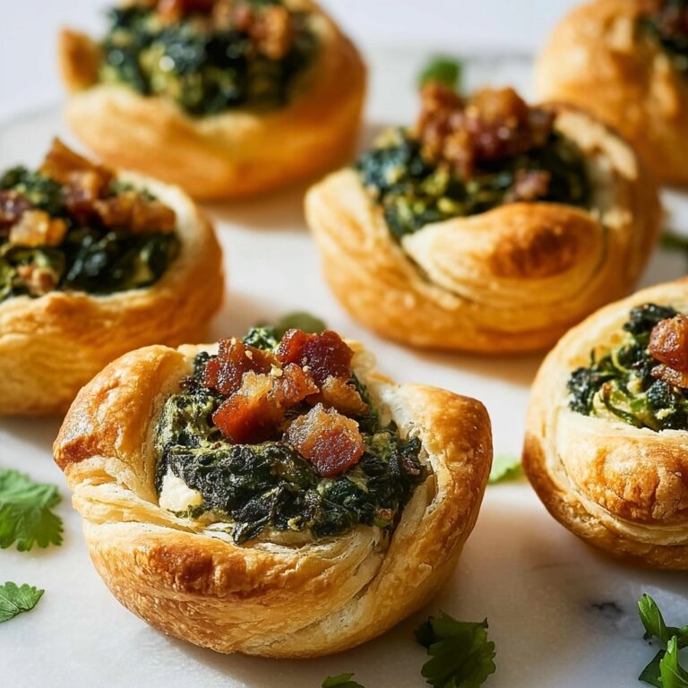 Spinach and Bacon Stuffed Puff Pastry Puffs Recipe