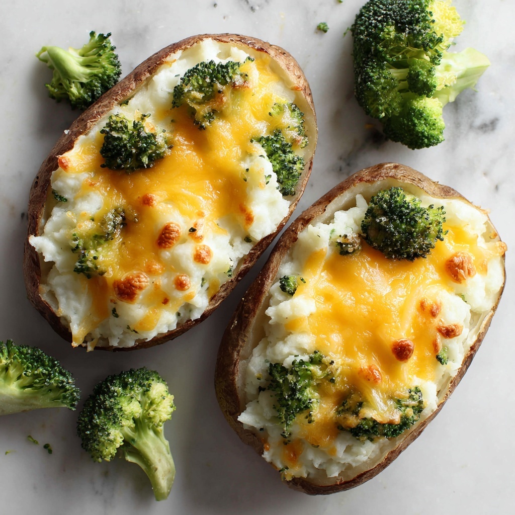 Cheesy Broccoli Twice-Baked Potatoes Recipe - Recipe Image