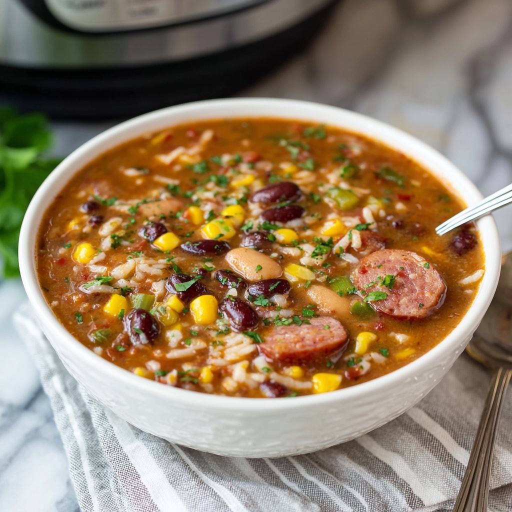 Slow Cooker Hoppin' John: Hearty Black-Eyed Peas and Sausage Cassoulet Recipe - Recipe Image
