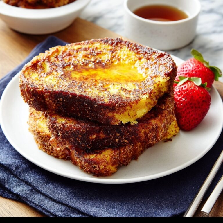 Chunky Cinnamon French Toast with Caramel Syrup Recipe