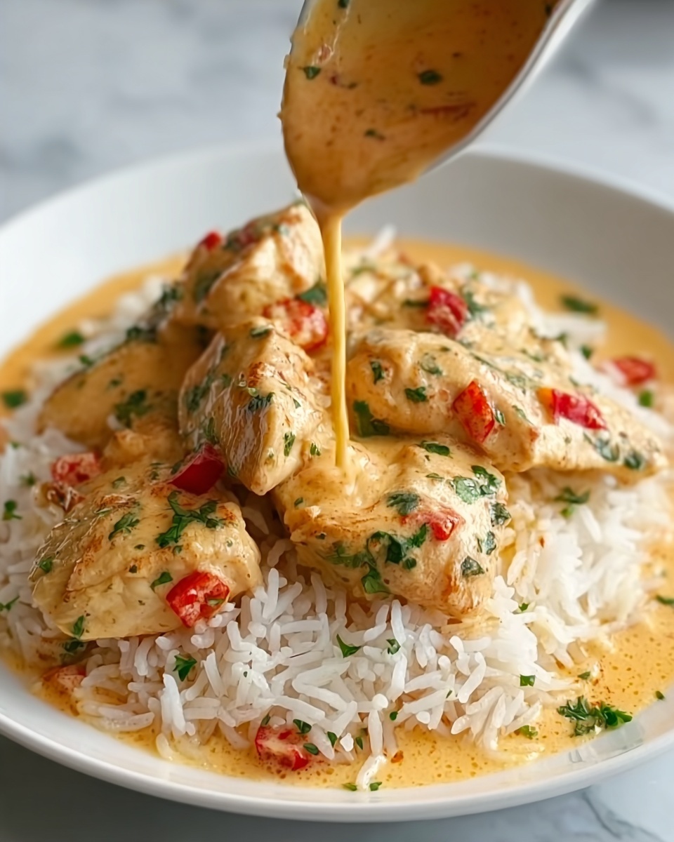 Creamy Paprika Chicken with Tender Rice in a Velvety Sauce Recipe - Recipe Image