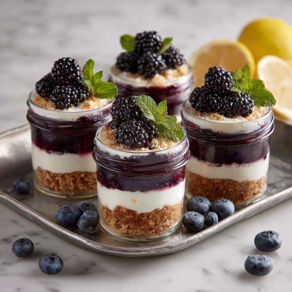 Blueberry Lemon No Bake Cheesecake Jars Recipe - Recipe Image