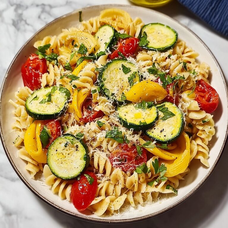 Lemon Butter Pasta with Zucchini, Cherry Tomatoes, and Basil Recipe