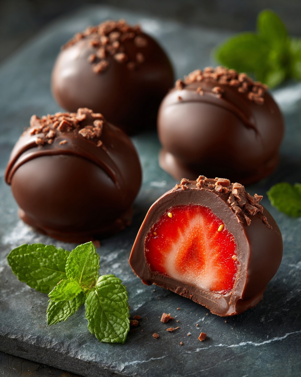 Strawberry Dark Chocolate Truffles Recipe - Recipe Image