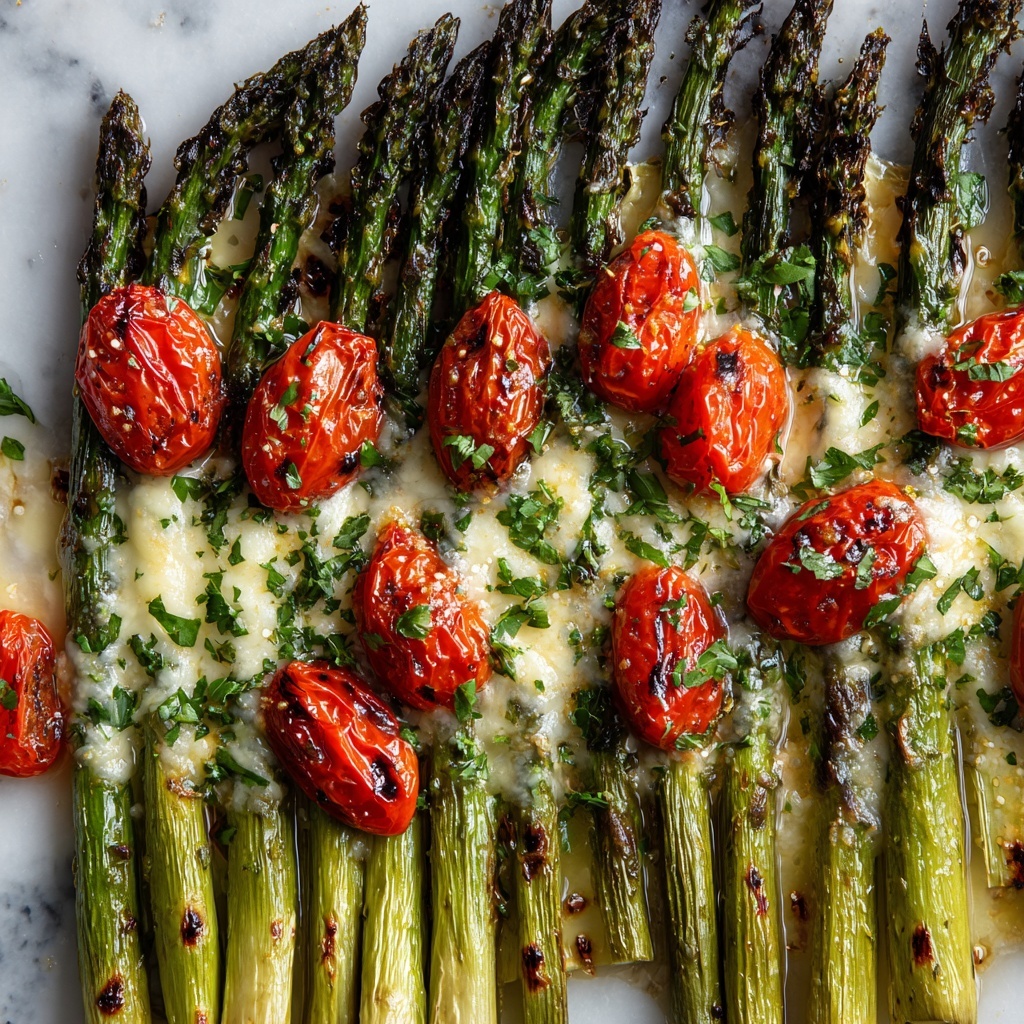 Parmesan Roasted Asparagus with Tomatoes & Balsamic Recipe - Recipe Image