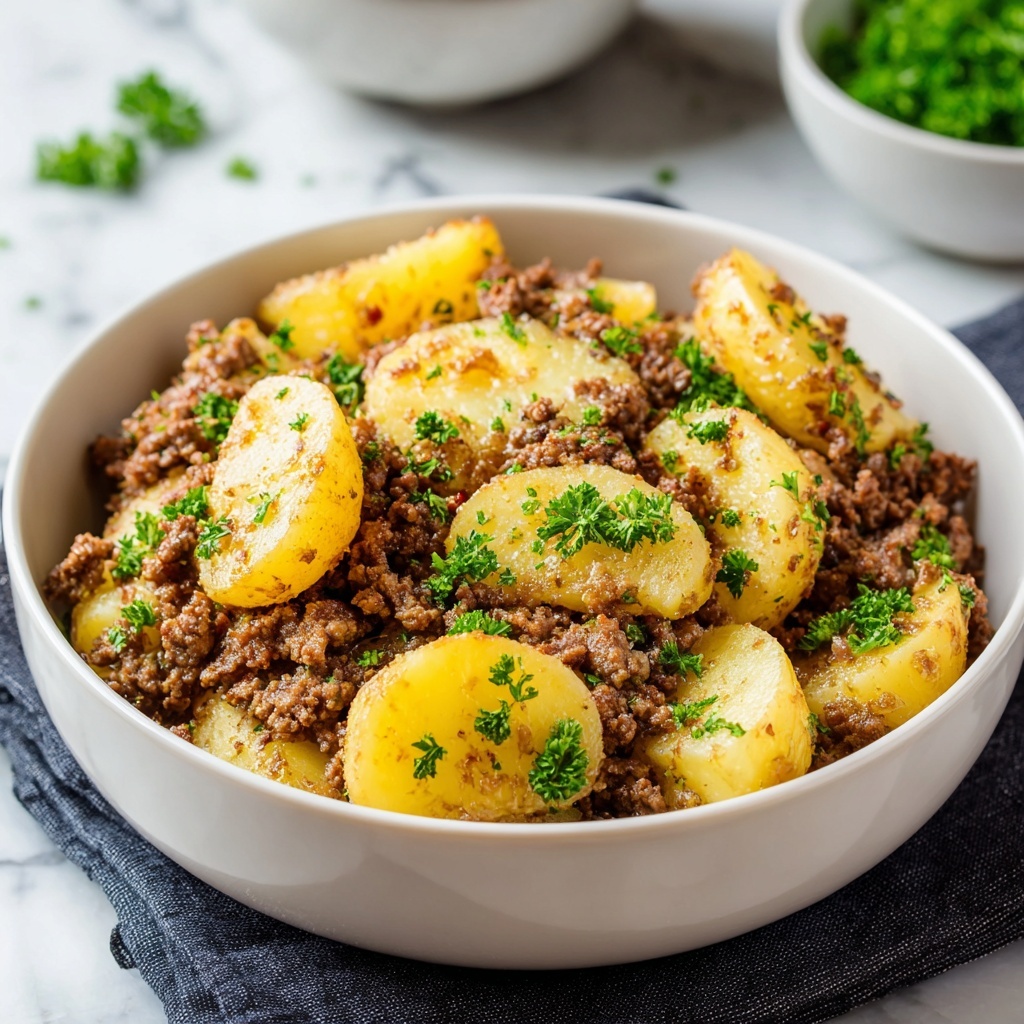 Ground Beef and Potato Casserole with Cheddar Cheese Recipe - Recipe Image