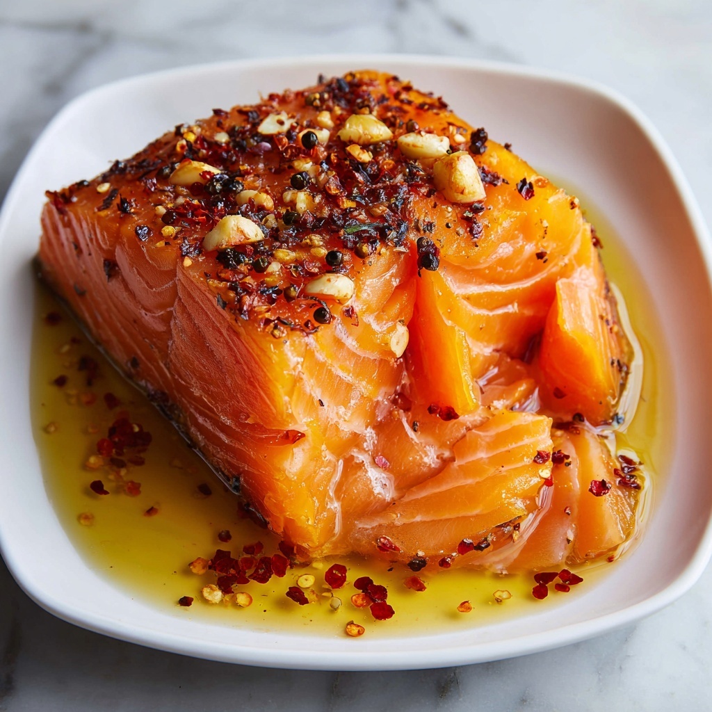 Salmon with Red Pepper Sauce Recipe - Recipe Image