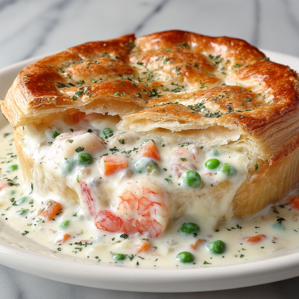 Shrimp & Lobster Cheddar Bay Biscuit Pot Pie Recipe - Recipe Image