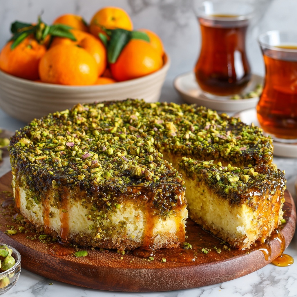 Sticky Orange Saffron Cake with Pistachios Recipe - Recipe Image